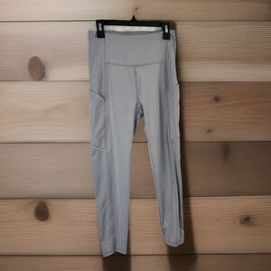 Marika Women’s Leggings Small Gray High Rise Yoga Pants Pockets Athletic
